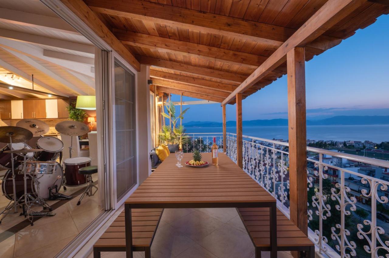Panoramic View!Penthouse 120Qm Of Sea & Mountain Villa Loutra Edipsou  Exterior photo