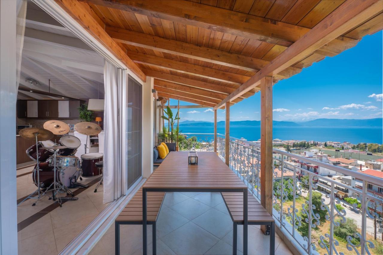Panoramic View!Penthouse 120Qm Of Sea & Mountain Villa Loutra Edipsou  Exterior photo